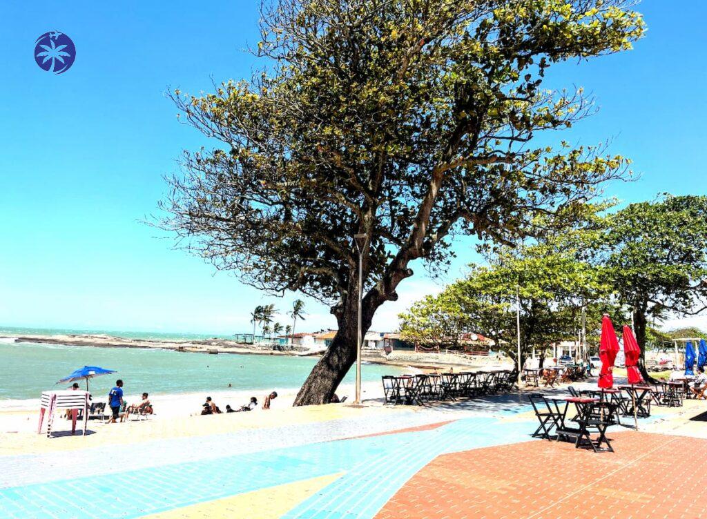 Imagem mostra Praia das Castanheiras em Guarapari.